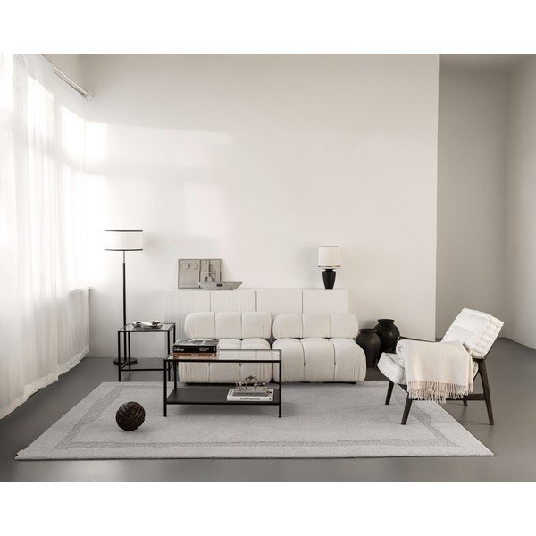 Gaiši pelēks vilnas paklājs 133x190 cm Morphic Rocca – Agnella-image-4