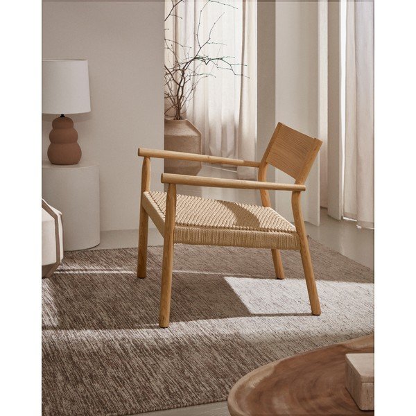 Gaiša dabīga toņa austs atpūtas krēsls Yalia – Kave Home-image-1