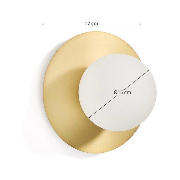 Balta/zelta krāsas sienas lampa ø 25 cm Brisia – Kave Home-image-4