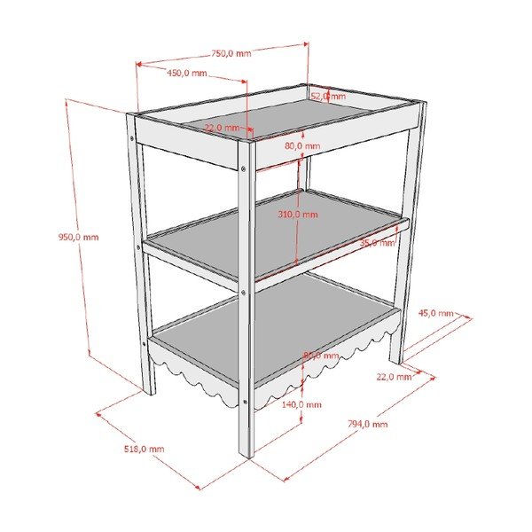 Bēšs pārtinamais galds ar pārtinamo galdiņu Swingo – Vipack-image-2