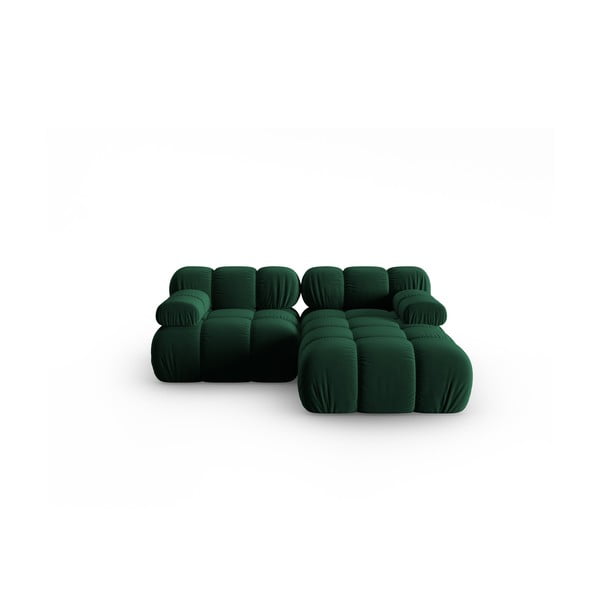 Zaļš samta stūra dīvāns (ar labo stūri) Bellis – Micadoni Home