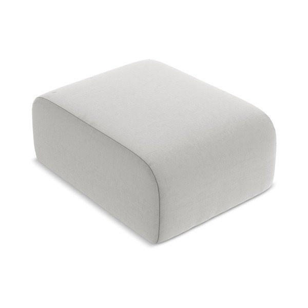 Gaiši pelēks samta kāju soliņš Lani – Makamii-image-1