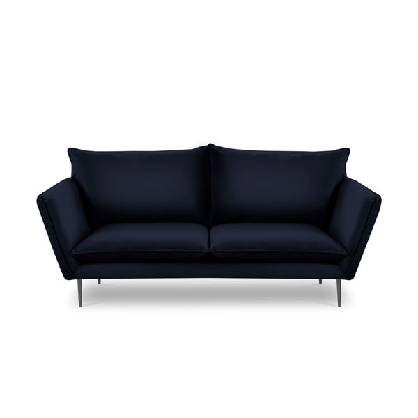 Tumši zils samta dīvāns Mazzini Sofas Acacia, garums 205 cm