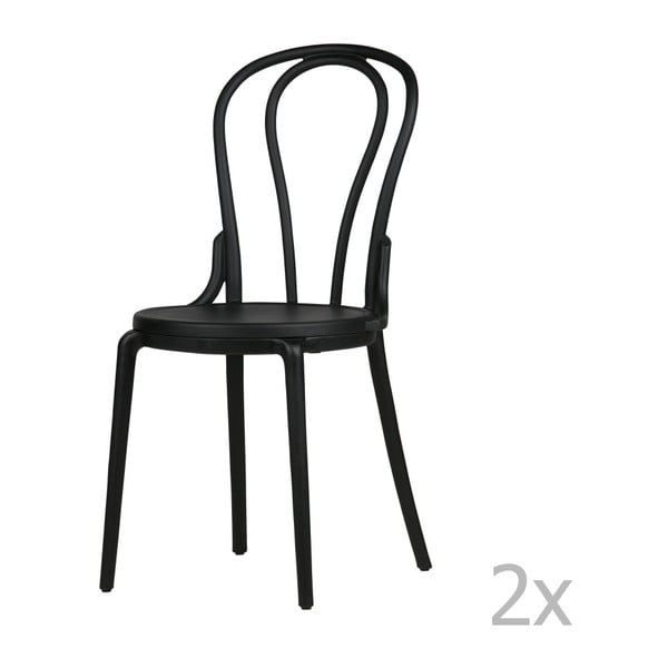 2 melnu krēslu komplekts De Eekhoorn Bibi