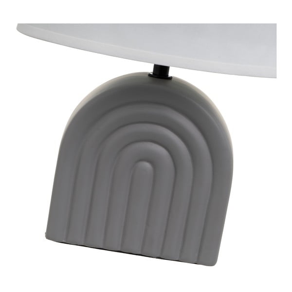 Balta/pelēka keramikas galda lampa ar auduma abažūru (augstums 31 cm) – Casa Selección-image-3