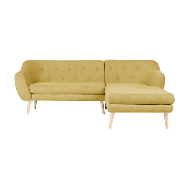Dzeltens trīsvietīgs dīvāns ar labo stūri Mazzini Sofas Sicile