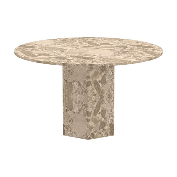 Gaiši brūns marmora apaļš ēdamgalds ø 130 cm Naxos – Actona-image-3