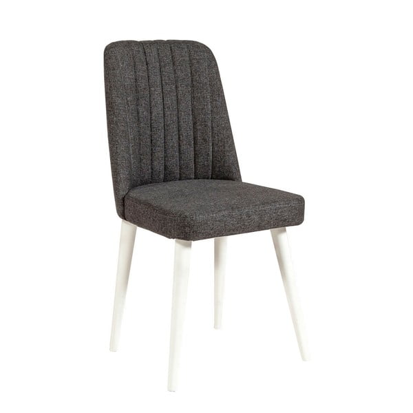 Antracīta pelēks samta pusdienu krēsls Stormi Sandalye – Kalune Design
