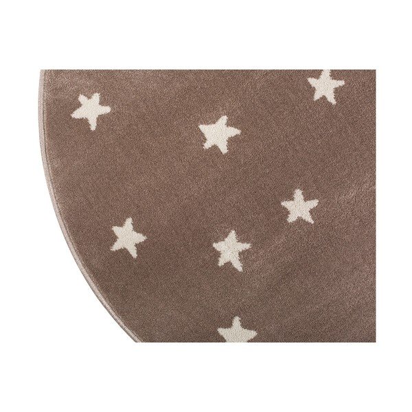 Brūns apaļš paklājs ar zvaigznēm KICOTI Stars, ø 80 cm-image-3