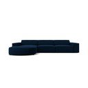 Zils samta stūra dīvāns (kreisais stūris) Jodie – Micadoni Home