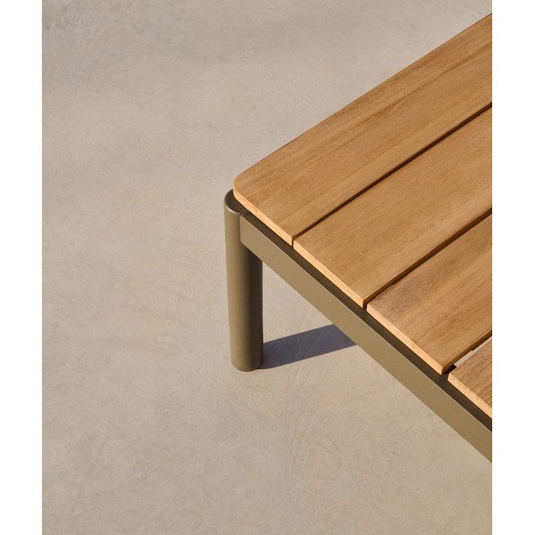 Tīkkoka masīvkoka dārza kafijas galdiņš 63x149 cm Sorells – Kave Home-image-3