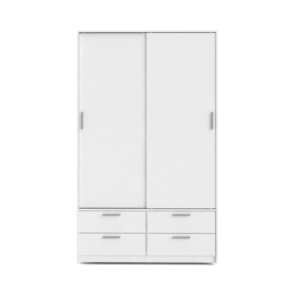 Balts drēbju skapis ar bīdāmām durvīm 121x200 cm Line – Tvilum-image-2