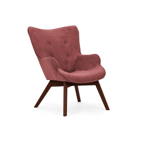 Sarkans velveta atpūtas krēsls ar kāju balstu Niko – Ropez-image-4