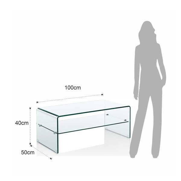 Stikla žurnālgaldiņš 50x100 cm Cristal Evo – Tomasucci-image-4