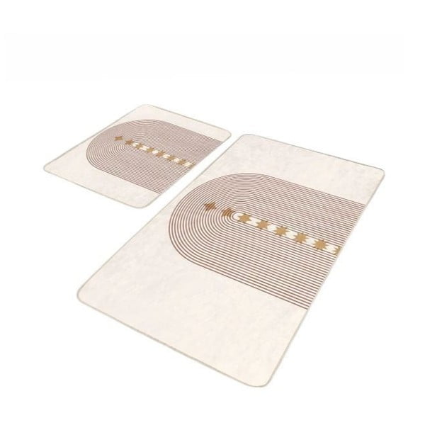 Bēši samta vannas istabas paklājiņi (2 gab.) 60x100 cm – Mila Home