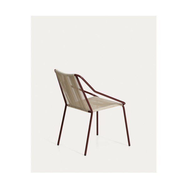 Bordo/krēmkrāsas dārza krēsls Zivia – Kave Home-image-3