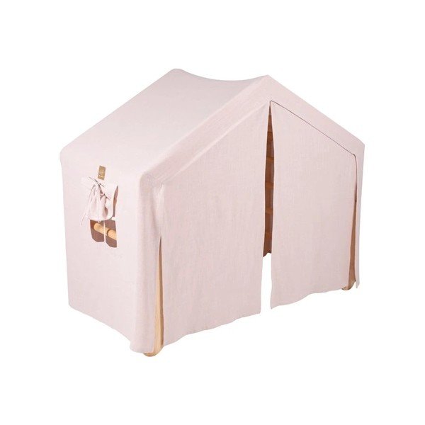 Rozā/dabīga toņa priedes masīvkoka kāpelēšanas trijstūris 112x61x94 cm Montessori – Meowbaby-image-3