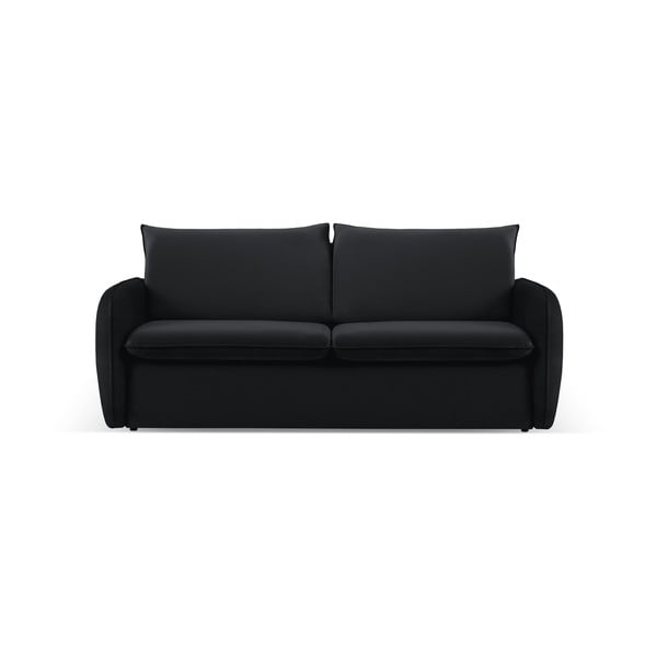 Melns samta izvelkamais dīvāns 214 cm Vienna – Cosmopolitan Design