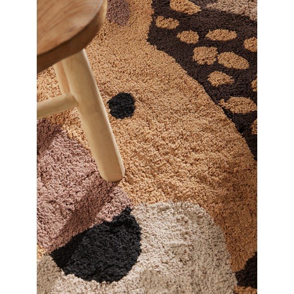 Oranžs/brūns mazgājams/ar rokām darināts kokvilnas bērnu paklājs 120x125 cm Snuggle Roary – Hanse Home-image-4