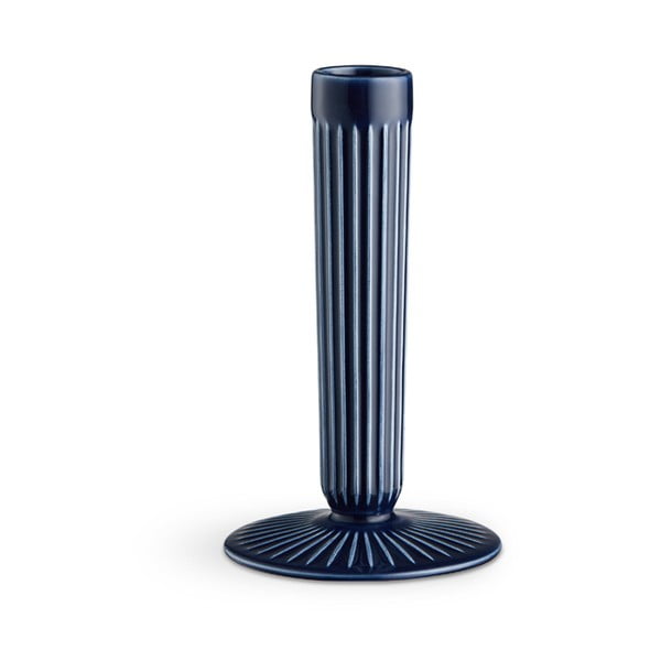 Tumši zils keramikas svečturis Kähler Design Hammershoi, augstums 16 cm