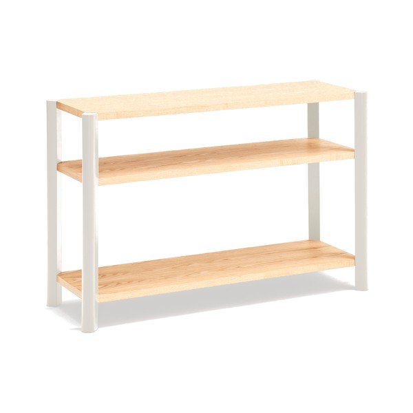 Krēmkrāsas/gaiša dabīga toņa plaukts ar ozolkoka imitāciju 126x84x43 cm Bona – Teulat-image-2