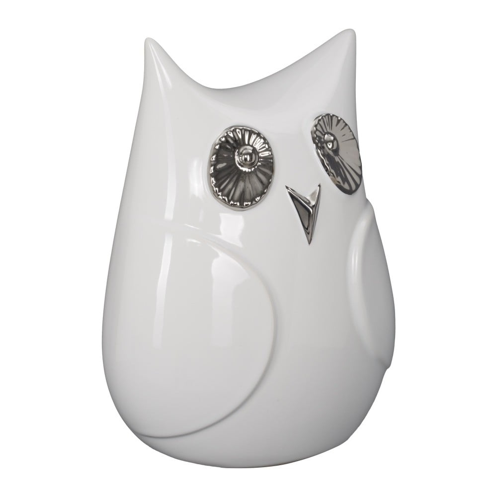 Balta keramikas dekoratīvā statuete Mauro Ferretti Gufo Funny Owl, augstums 21 cm