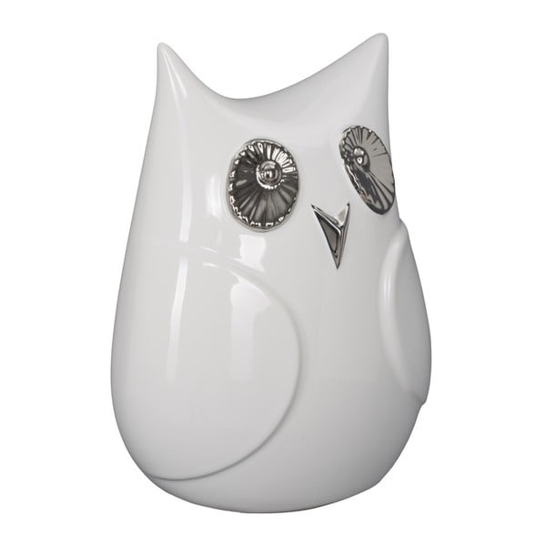 Balta keramikas dekoratīvā statuete Mauro Ferretti Gufo Funny Owl, augstums 21 cm