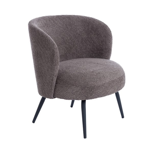 Tumši brūns atpūtas krēsls no buklē auduma Dieyda – Light & Living