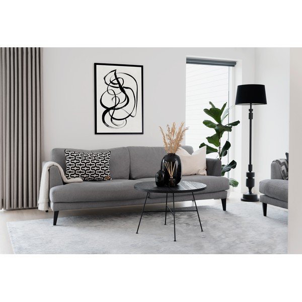 Melns kafijas galdiņš ar priedes koka virsmu Rowico Grafton, ø 70 cm-image-2