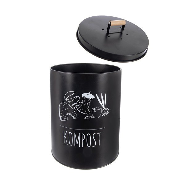 Melns kompostējamo atkritumu konteiners 8 l BLACK – Orion-image-3