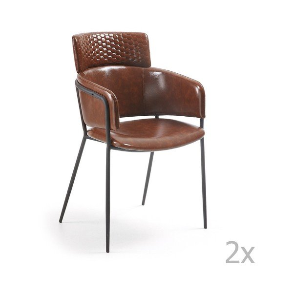 2 brūnu ēdamistabas krēslu komplekts La Forma Rhett