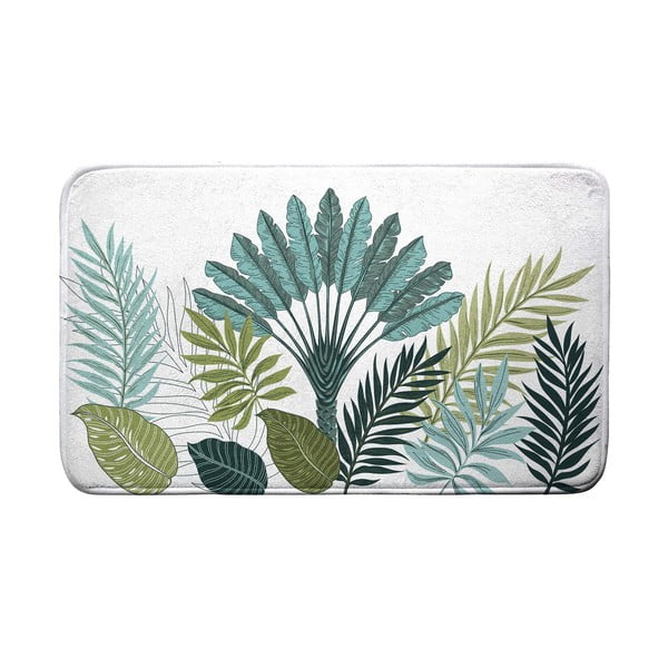 Balts/zaļš vannas istabas paklājiņš 45x75 cm Panazio – douceur d'intérieur