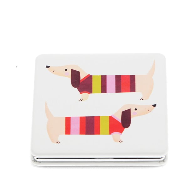 Kosmētikas palielināmais spogulis 7x7 cm Sausage Dog – Rex London