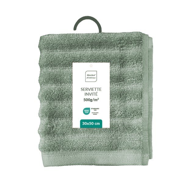 Zaļš frotē kokvilnas dvielis 30x50 cm Maya – douceur d'intérieur-image-4