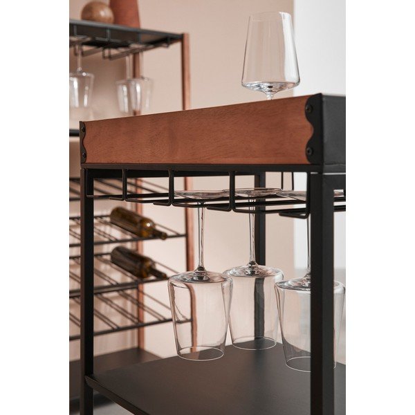 Melns metāla vīna skapis pudeļu skaits 15, 48,5x84,5x34 cm Isaac – Yes Everyday-image-1