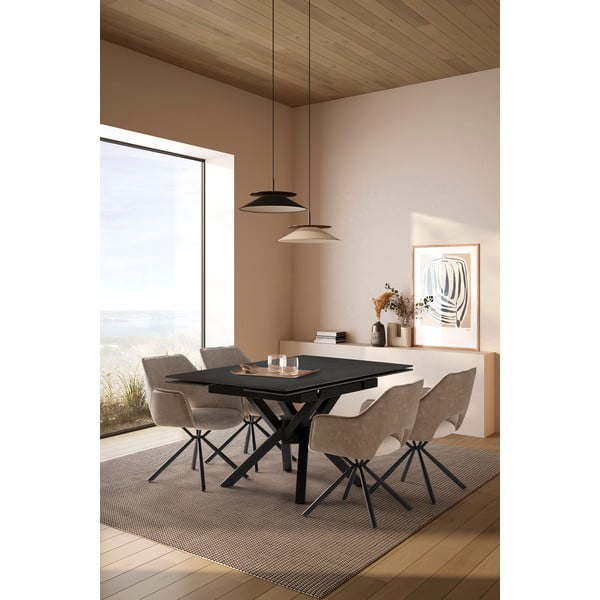 Izvelkams ēdamgalds ar papildu galda virsmu un ar akmens galda virsmu 90x150 cm Arlene – Marckeric-image-1