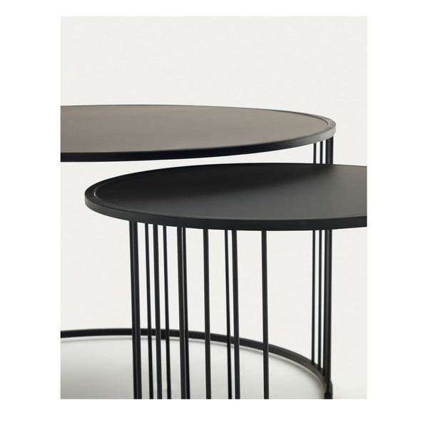 Apaļš sānu galdiņš ar stikla galda virsmu ø 75 cm Hadar – Kave Home-image-1