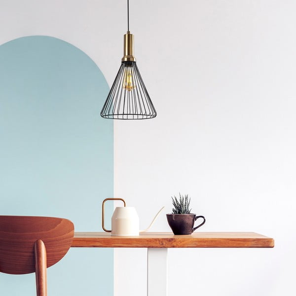 Melna piekaramā lampa ar metāla abažūru ø 24 cm Dear – Opviq lights-image-1