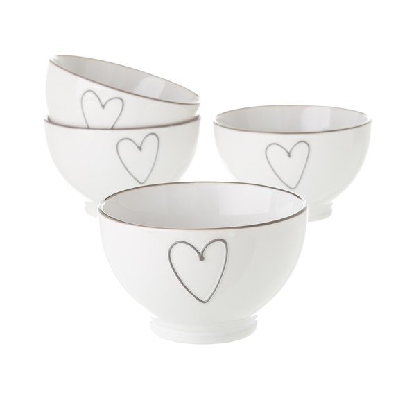 Balta keramikas bļoda Unimasa Heart, 580 ml-image-1