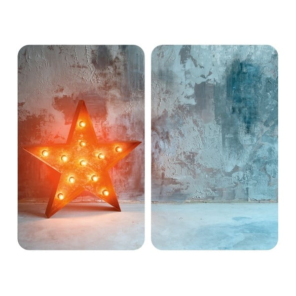 Stikla aizsargplāksnes plītij (2 gab.) Wenko Star, 52 x 30 cm