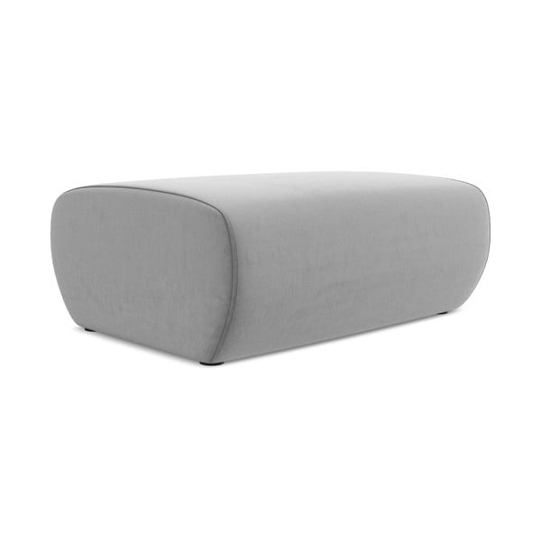 Gaiši pelēks samta kāju soliņš Kapua – Makamii-image-1