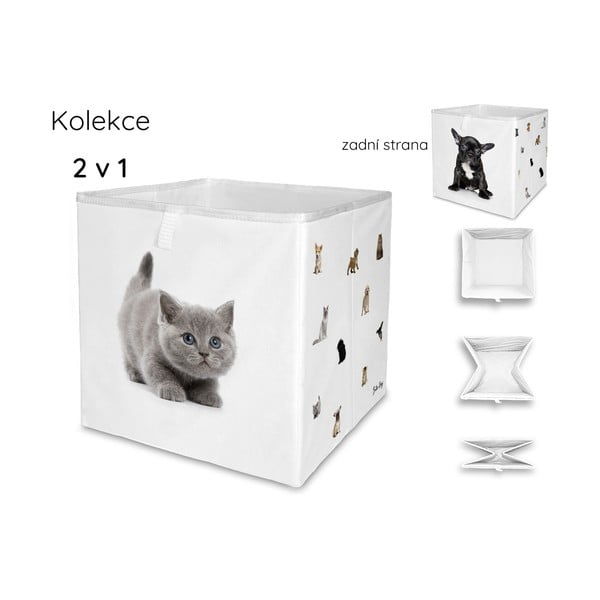 Balts tekstila bērnu rotaļlietu organizators 32x32x32 cm The Cutest Ones – Butter Kings-image-2