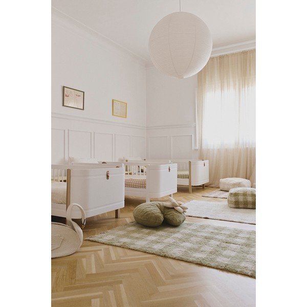 Zaļš mazgājams/ar rokām darināts kokvilnas bērnu paklājs 90x120 cm Vichy – Lorena Canals-image-1