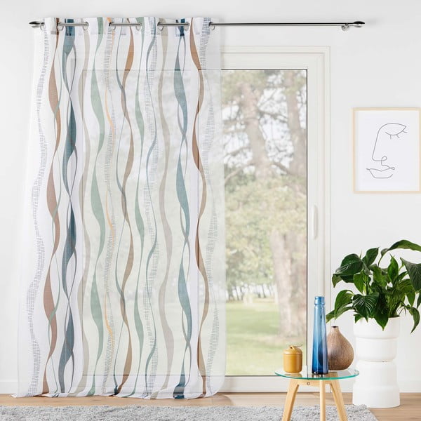 Balts/zils dienas aizkars 140x280 cm Lisana – douceur d'intérieur-image-2