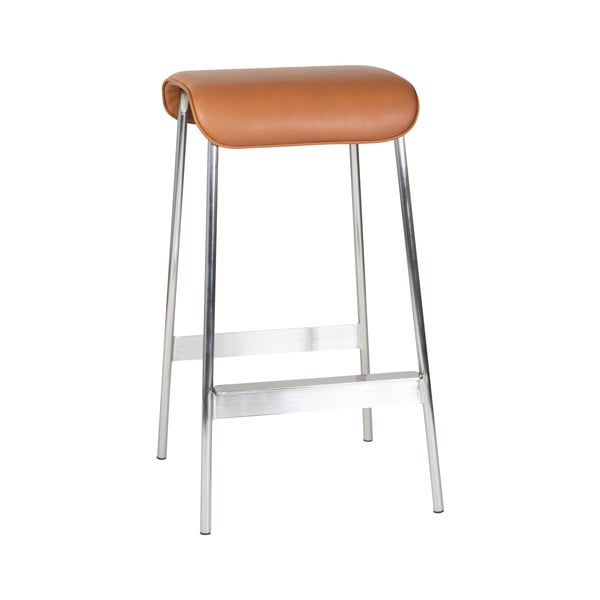 Konjakbrūnas/sudraba krāsas polsterētas bāra taburetes (2 gab.) (sēdekļa augstums 75 cm) Avenue – Hübsch-image-2