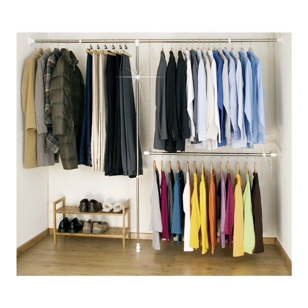 Sudraba krāsas metāla pagarināms drēbju pakaramais statīvs Garment – Wenko-image-1