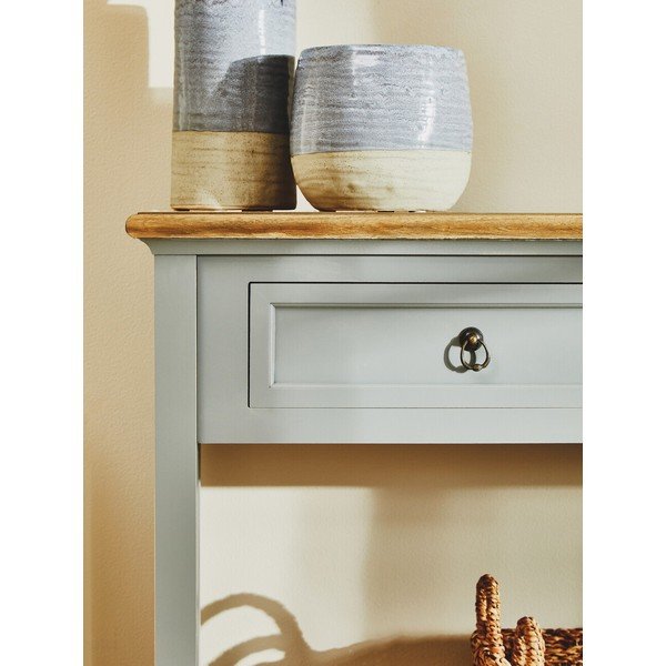 Pelēks paulonijas masīvkoka konsoles galds 34,5x99 cm Henley – Premier Housewares-image-2