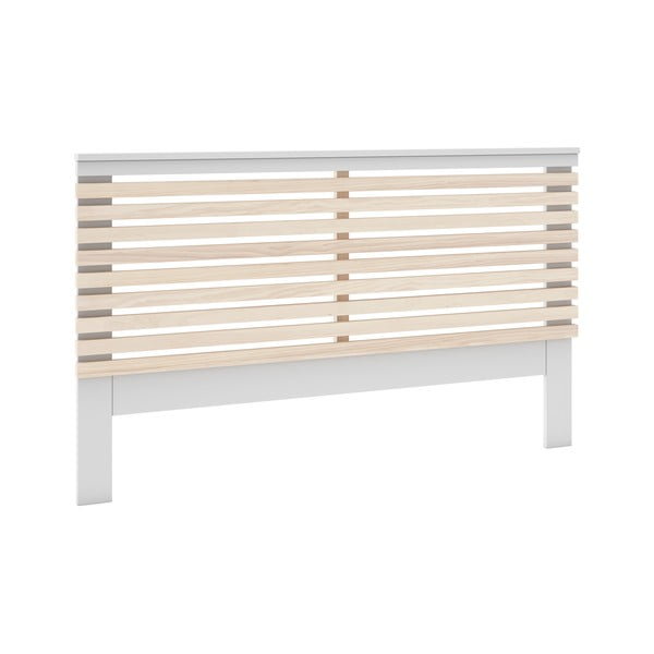 Balts/dabīga toņa gultas galvgalis ar priedes koka imitāciju 146x100 cm Campus – Marckeric-image-3