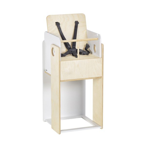 Balts/dabīga toņa bērnu barošanas krēsls Nuun – Kave Home