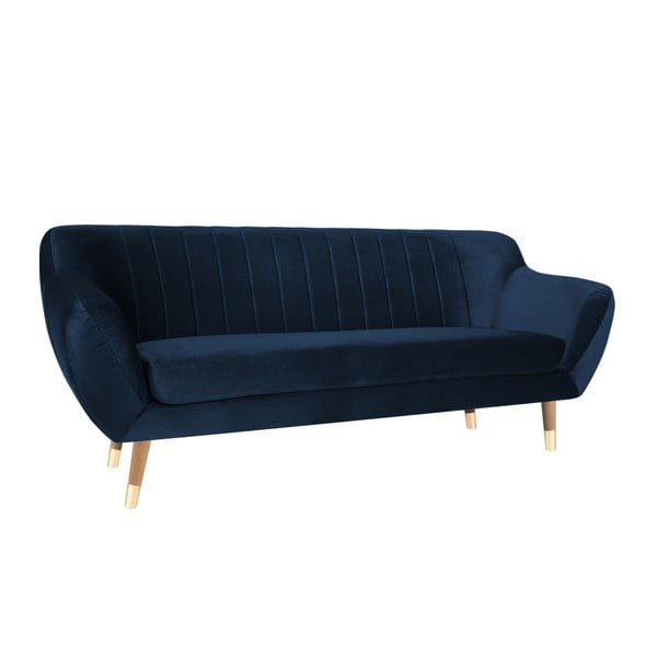 Tumši zils samta dīvāns Mazzini Sofas Benito, 188 cm-image-2